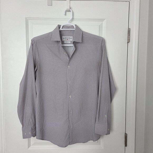 Mizzen+Main Other - Mizzen+Main Shirt Men Leeward Collection M Purple Black White Geometric Stretch
